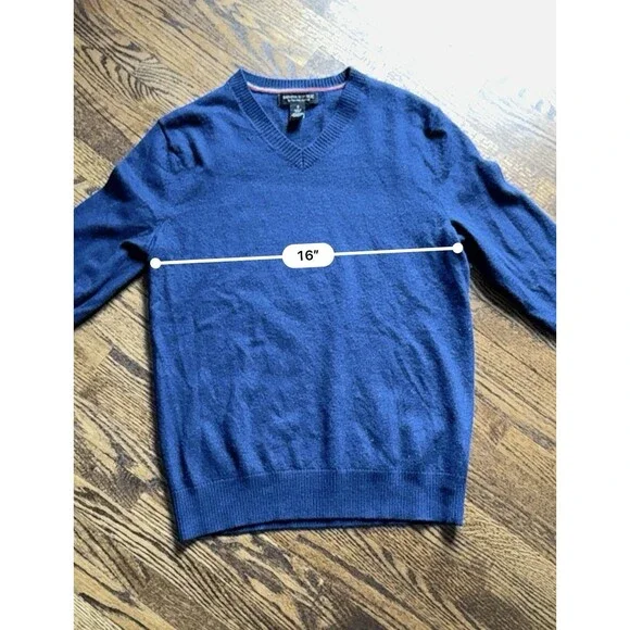 Banana Republic Men Sweater V-Neck Extra Fine Italian Merino Wool Blue Sz S - Picture 4 of 6